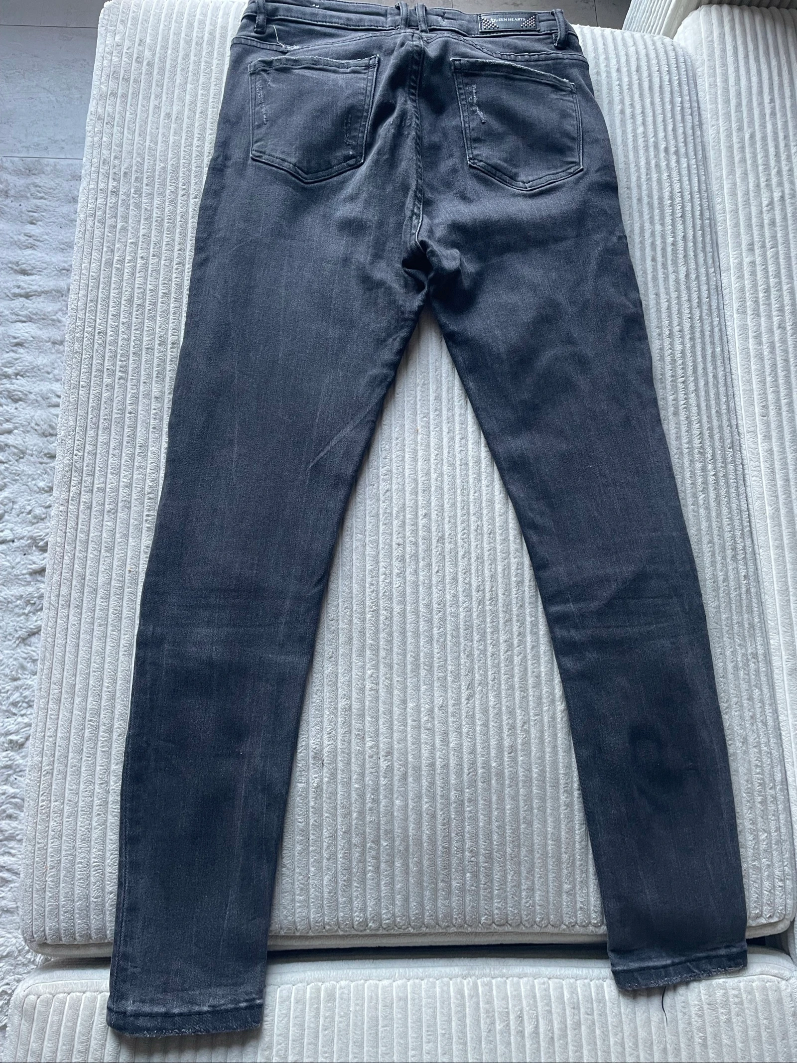 Grijze geborduurde jeans – photo 2